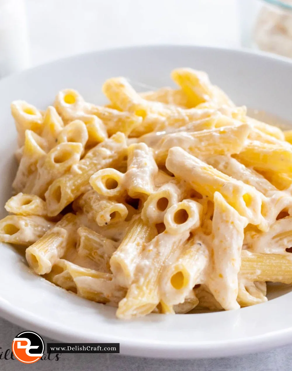 Creamy cottage cheese pasta sauce served over spaghetti