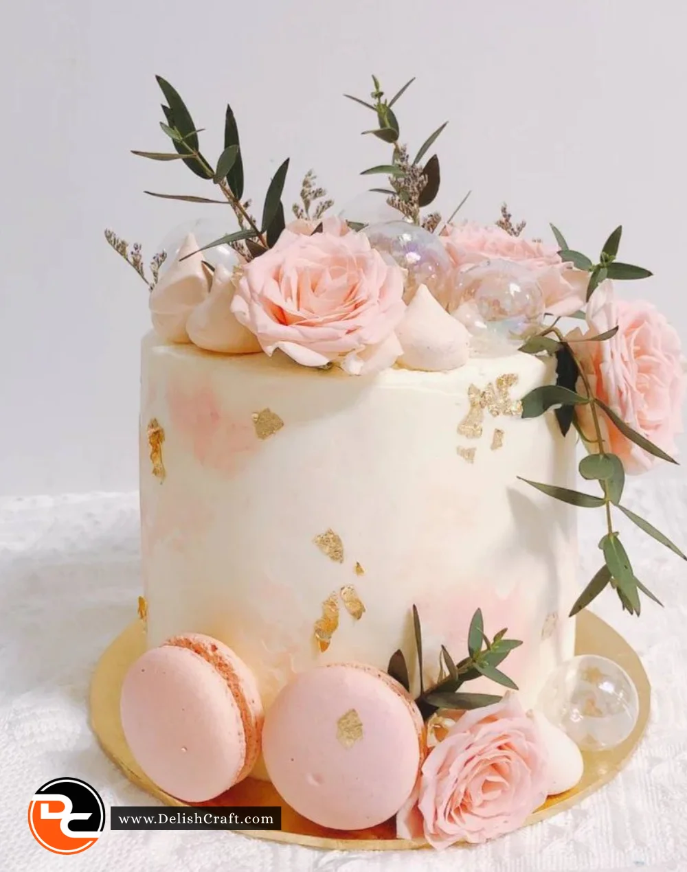 Beautiful floral cake decorated with fresh flowers for special occasions