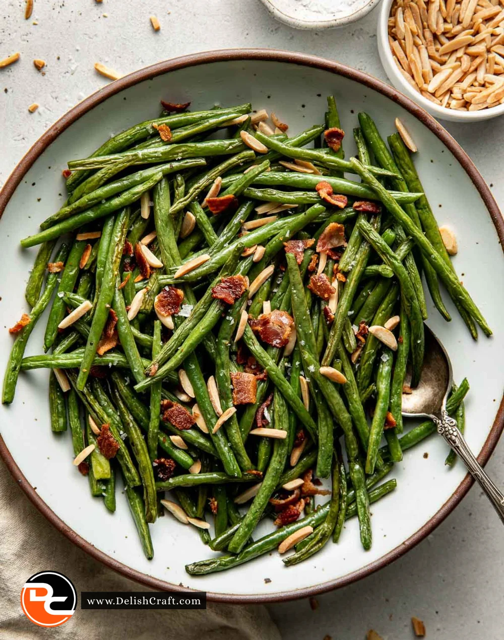 Delicious roasted green beans served as a healthy side dish