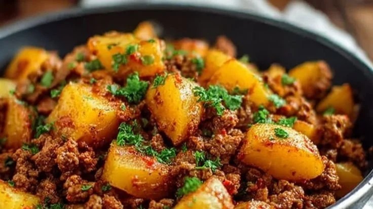 Ground Beef and Potatoes One-Pan Dinner