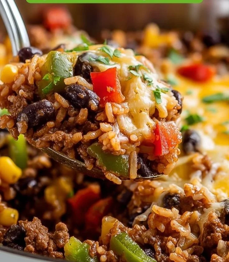 Hearty unstuffed peppers dish with colorful bell peppers and flavorful filling