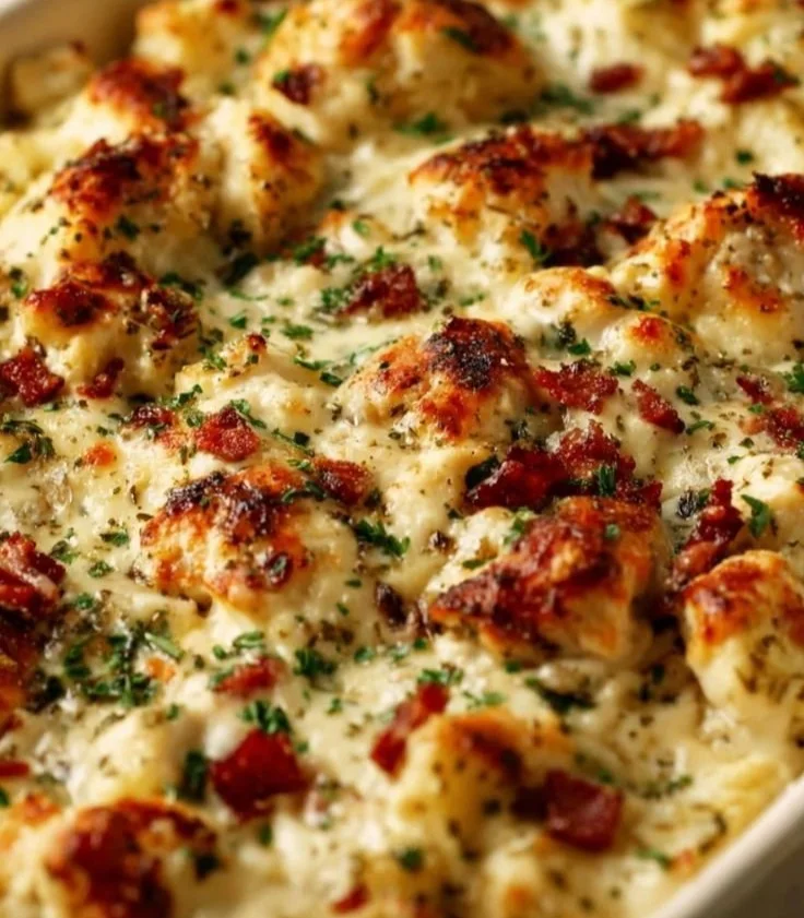 High Protein Chicken Bake dish with nutritious ingredients and appealing presentation.