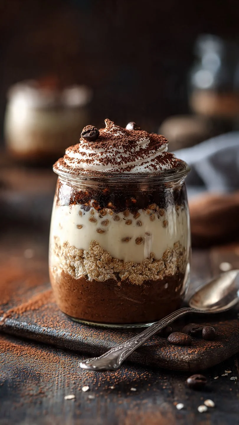 High-Protein Tiramisu Overnight Oats