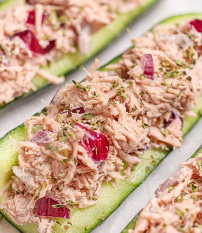 High Protein Tuna Cucumber Boats