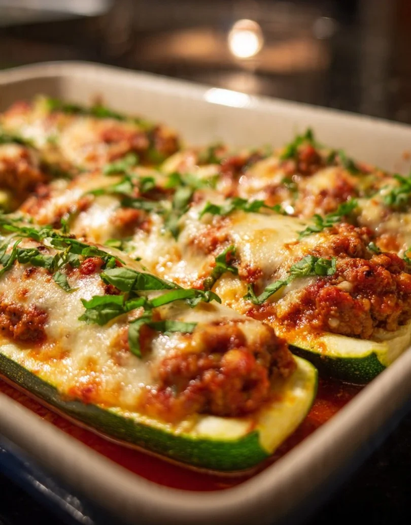 High-Protein Zucchini Boats with Ground Turkey