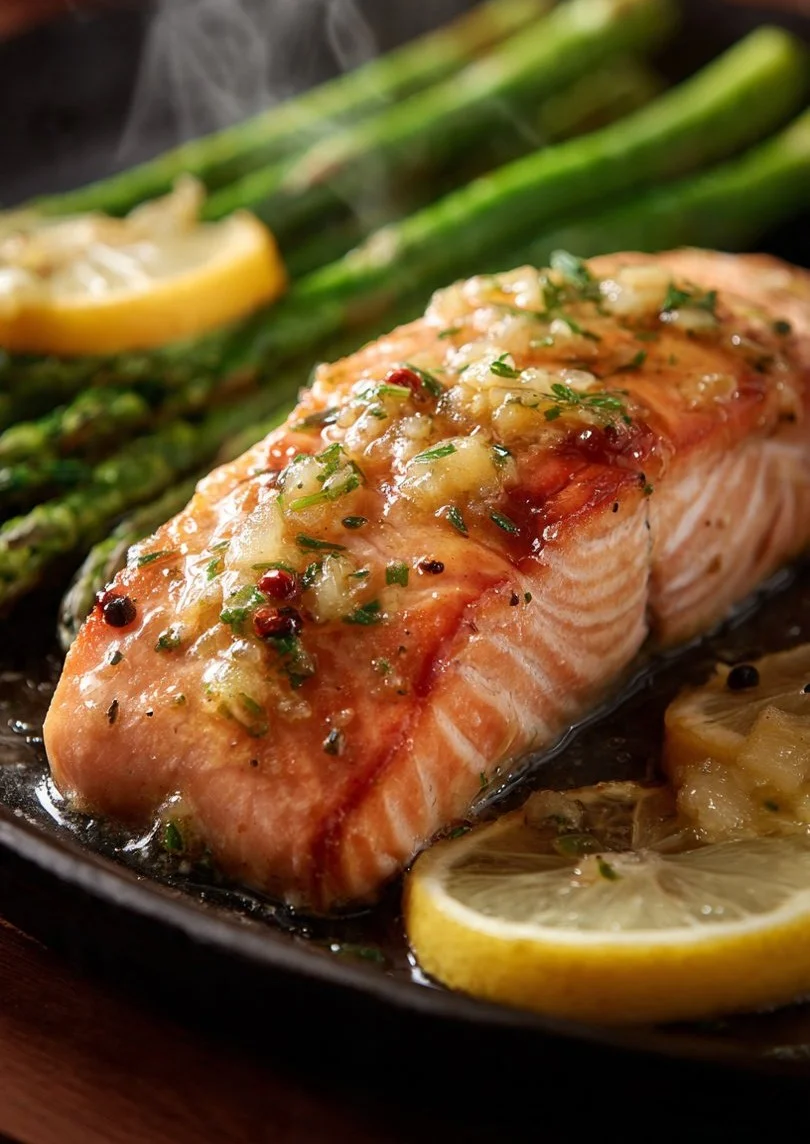 Lemon Garlic Butter Salmon with Asparagus