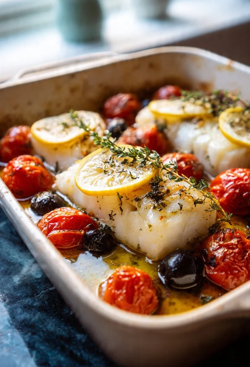 One-Pan Mediterranean Baked Cod