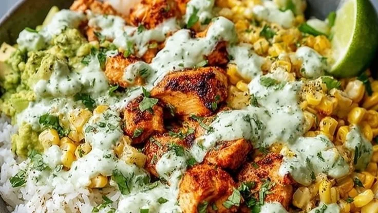 Street Corn Chicken Rice Bowl