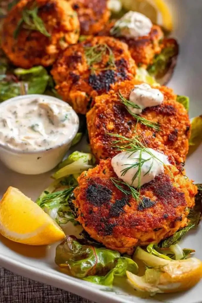 Delicious sweet potato salmon cakes made with fresh ingredients