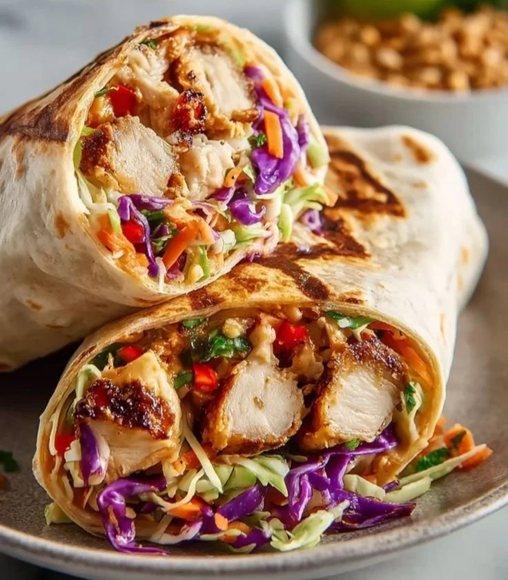 Thai Chicken Wraps with fresh ingredients and vibrant flavors