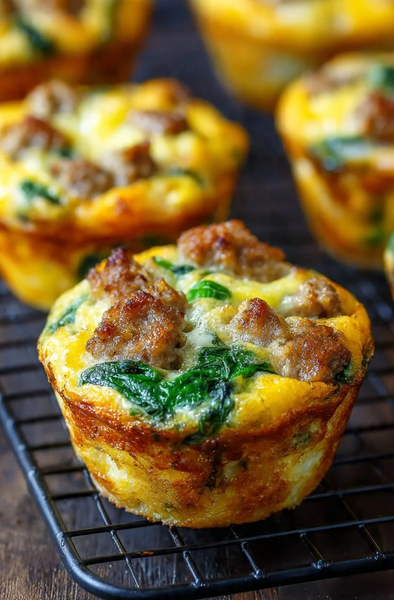 Turkey Sausage Egg Muffins freshly baked in a muffin tin