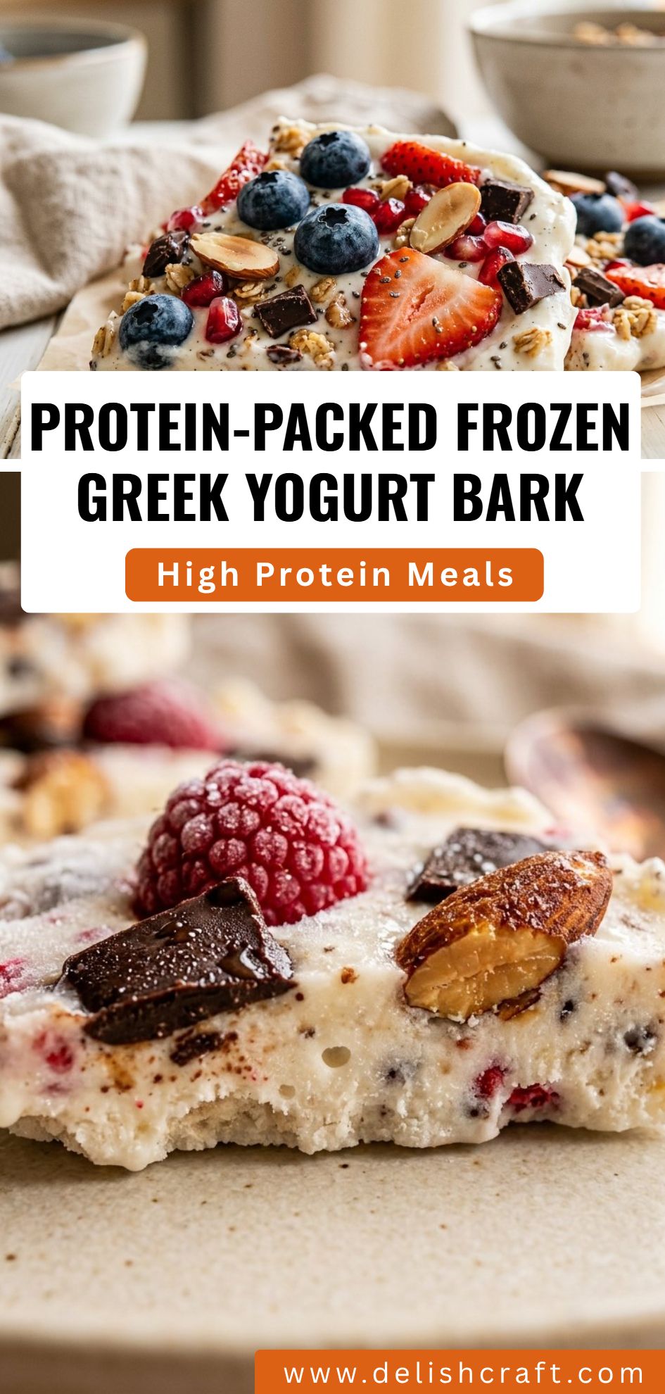 Protein Packed Frozen Greek Yogurt Bark