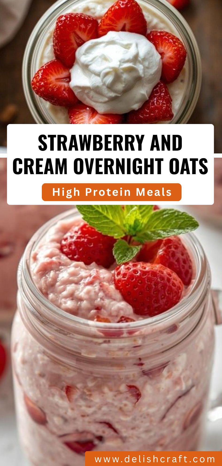 Strawberry Cream Overnight Oats