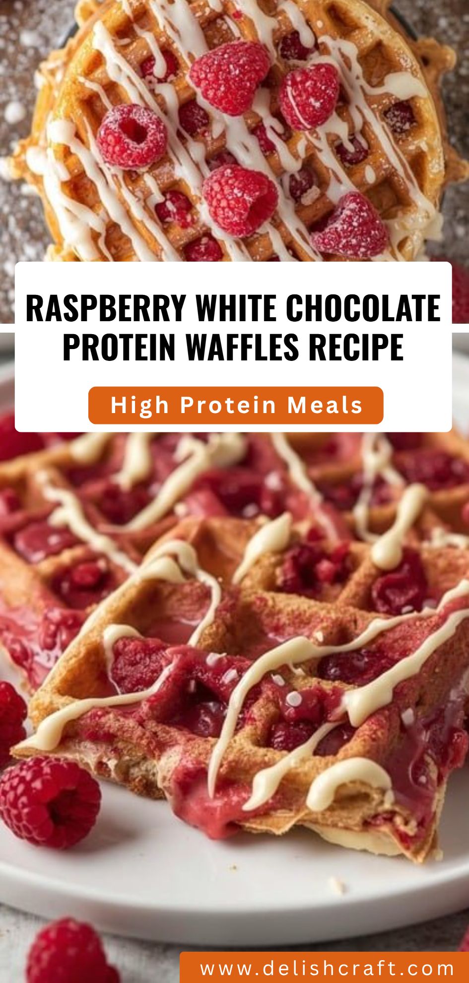 Raspberry White Chocolate Protein Waffles Recipe