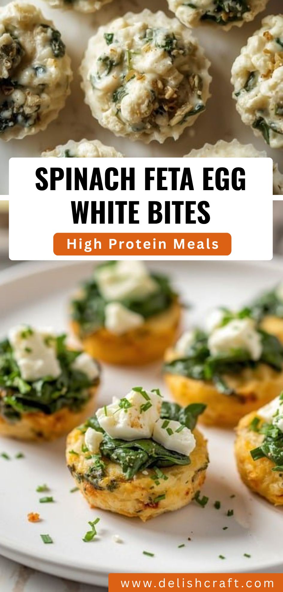 Spinach Feta Egg White Bites
