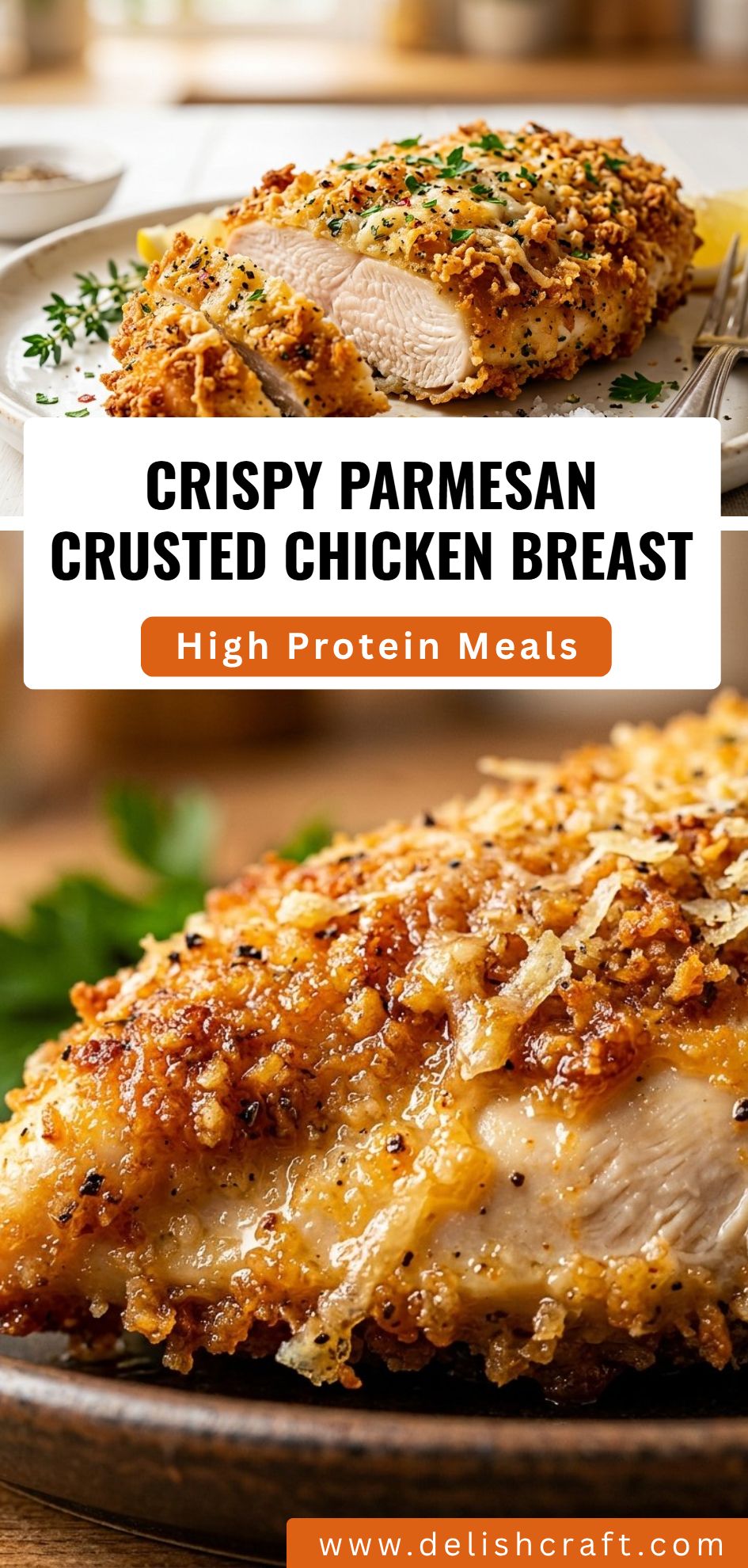 Crispy Parmesan Crusted Chicken Breast