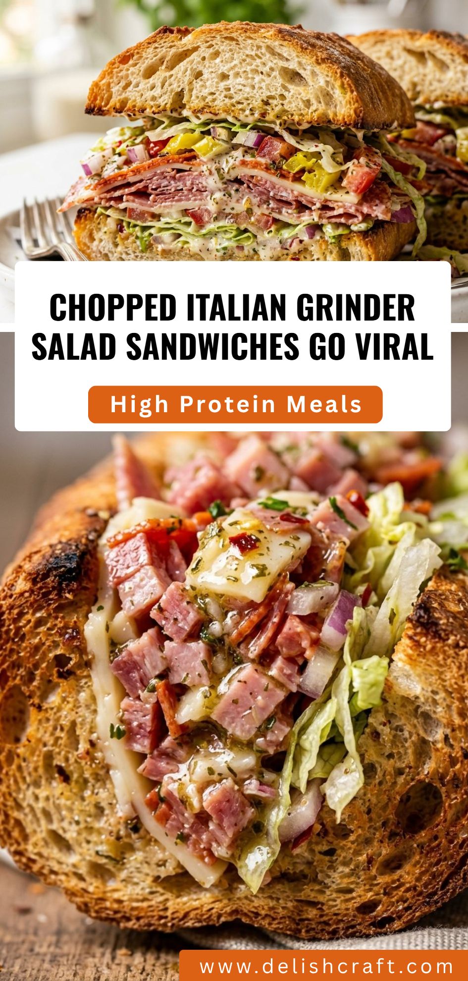 Chopped Italian Grinder Salad Sandwiches Viral