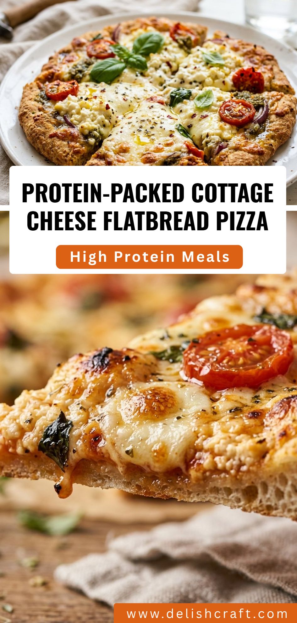 Protein Packed Cottage Cheese Flatbread Pizza