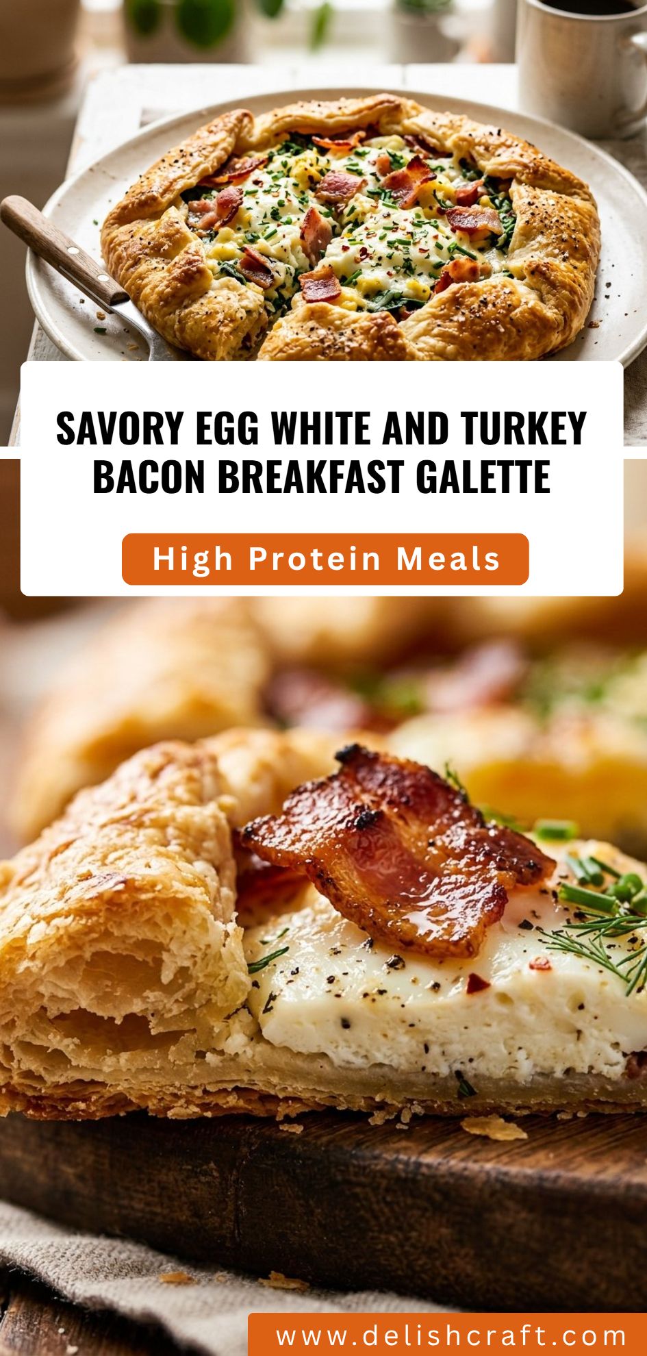 Savory Egg White Turkey Bacon Breakfast Galette