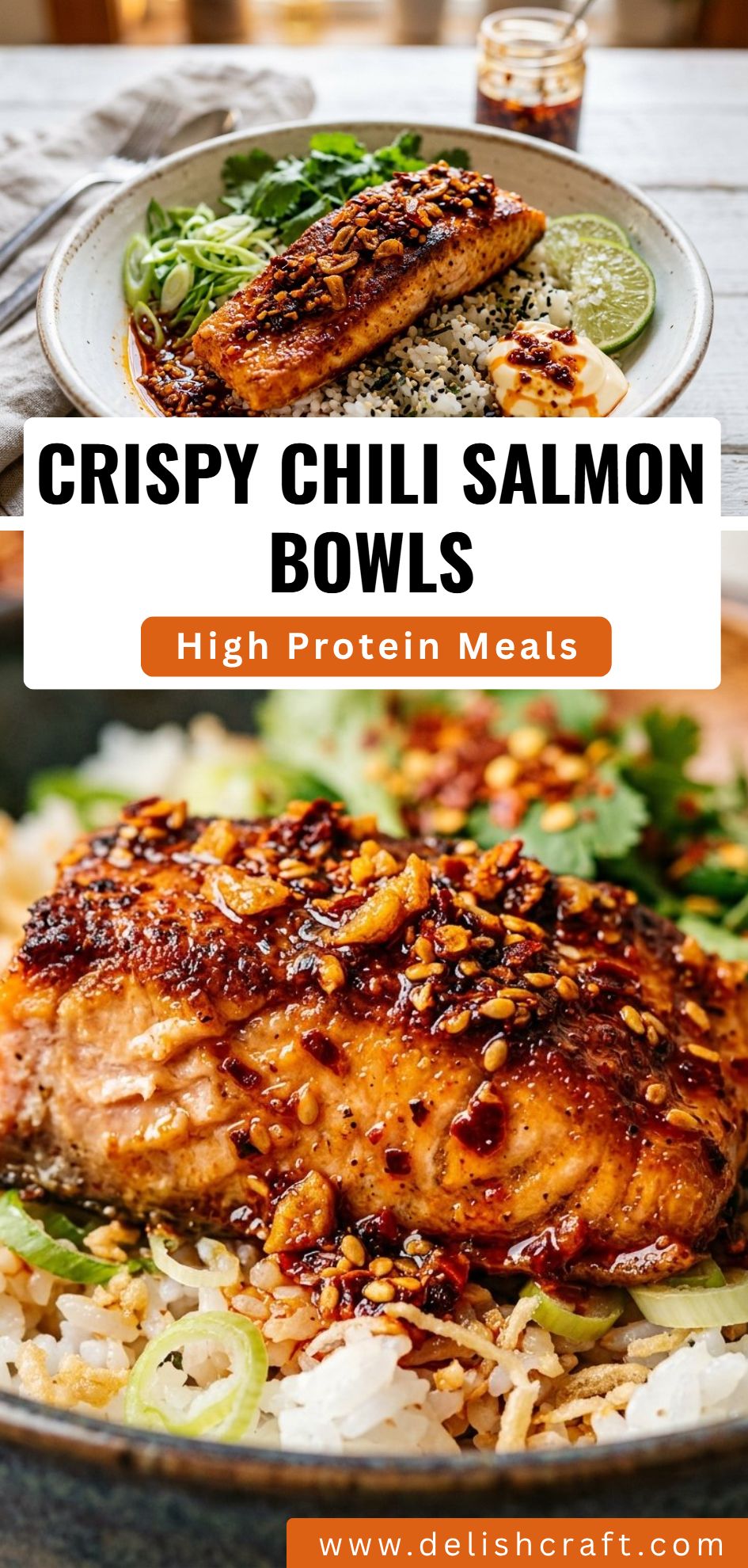 Crispy Chili Salmon Bowls
