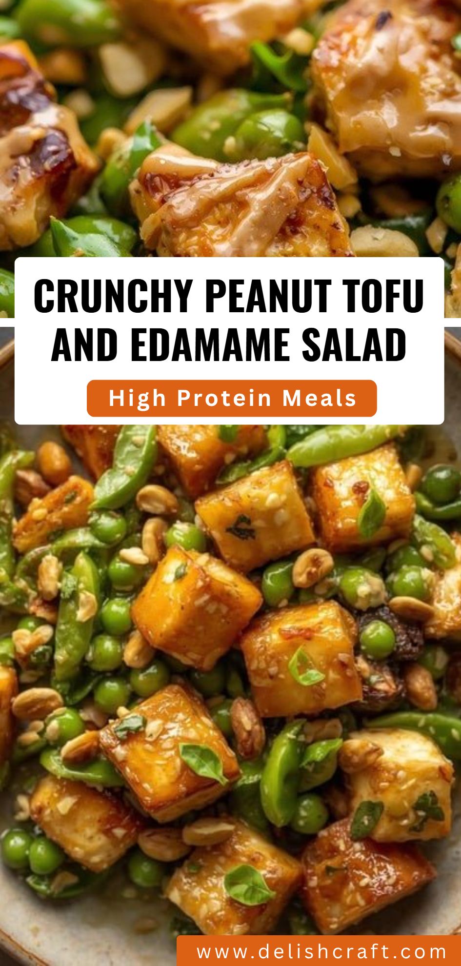 Crunchy Peanut Tofu Edamame Salad