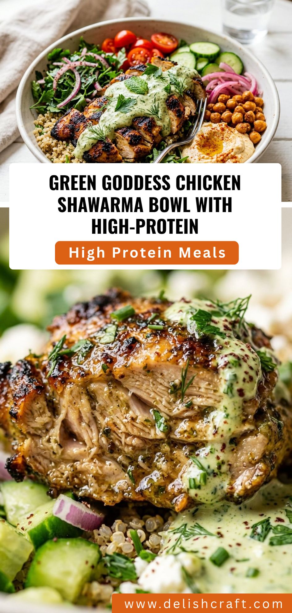 Green Goddess Chicken Shawarma Bowl High Protein