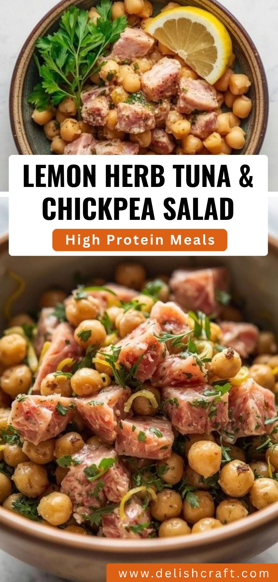 Lemon Herb Tuna Chickpea Salad Tuna Salad