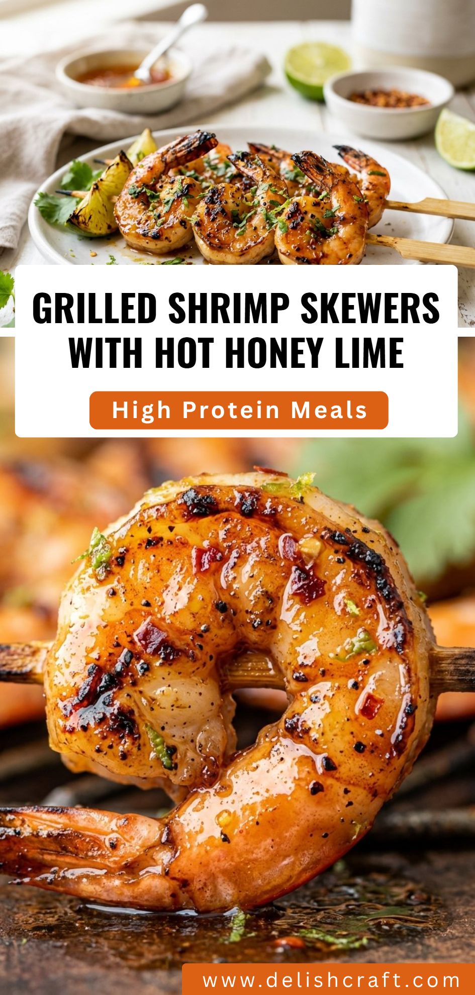 Grilled Shrimp Skewers Hot Honey Lime