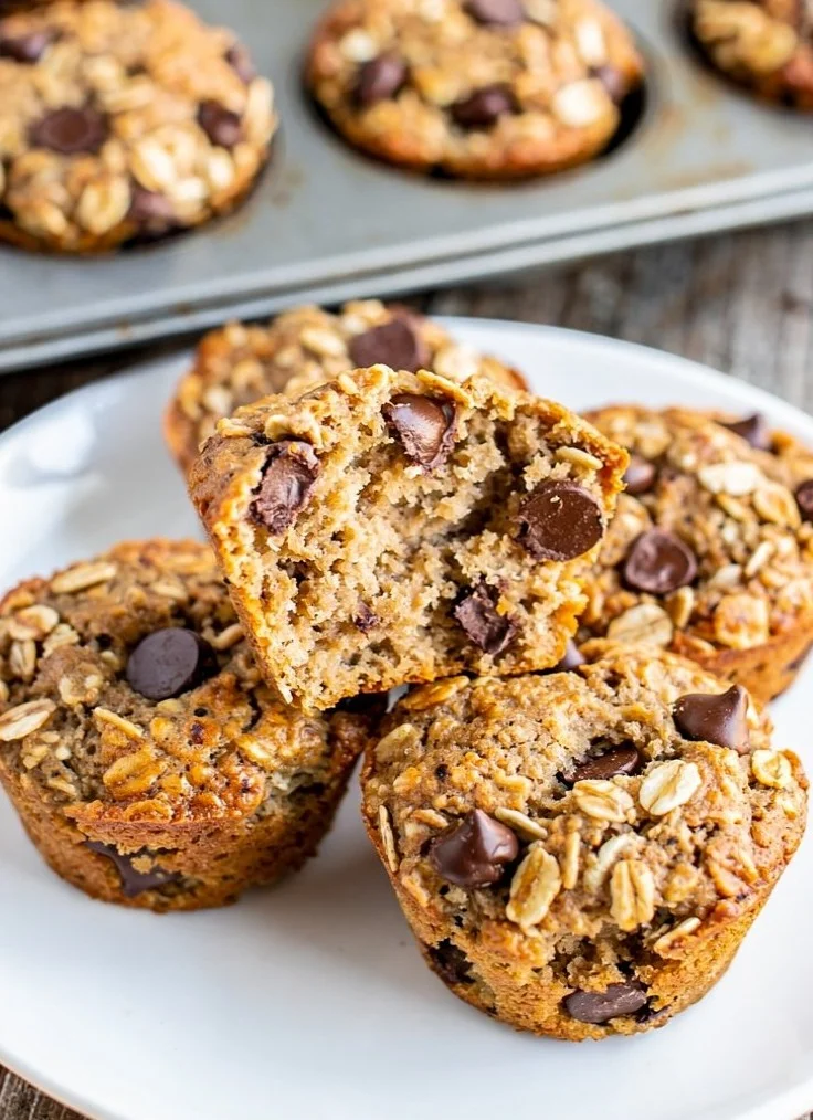Baked oats cookie dough bites on a plate, a healthy dessert option