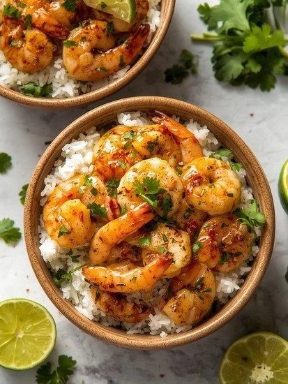 Cilantro Lime Shrimp Rice Bowls Recipe