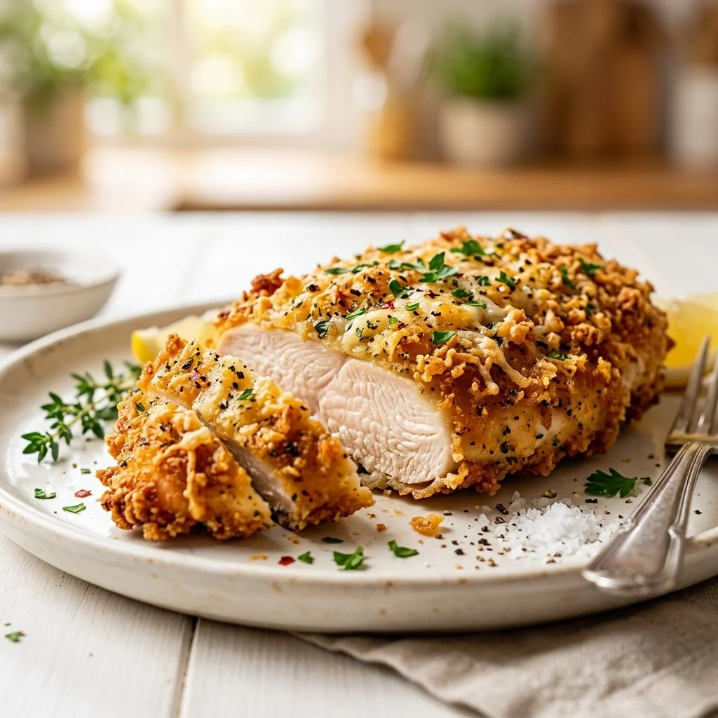 Crispy Parmesan Crusted Chicken Breast