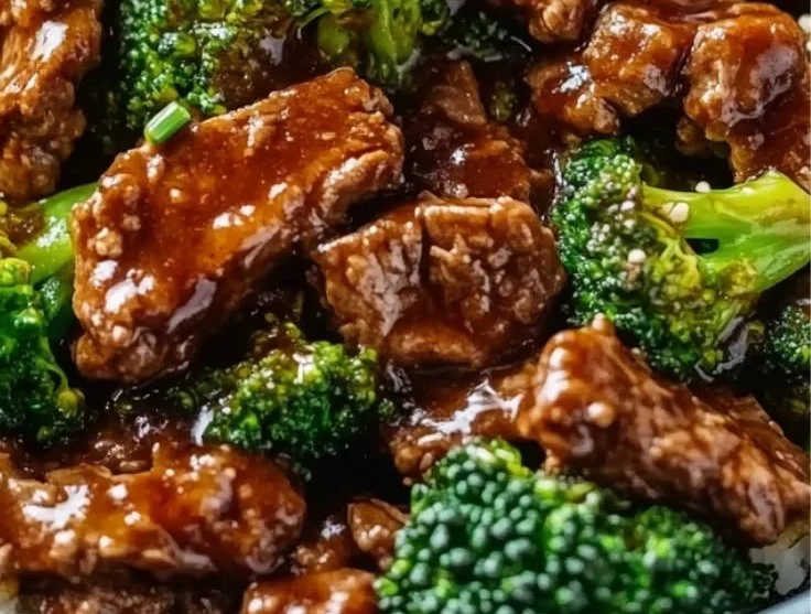 Delicious easy beef and broccoli recipe served on a plate