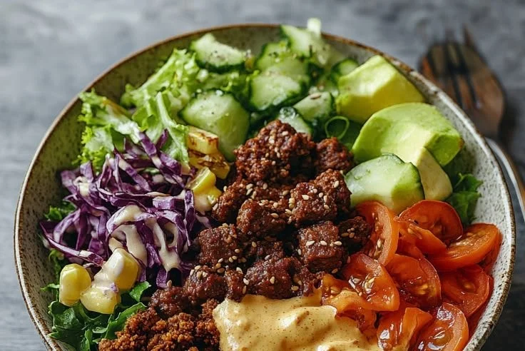 High Protein Burger Bowls