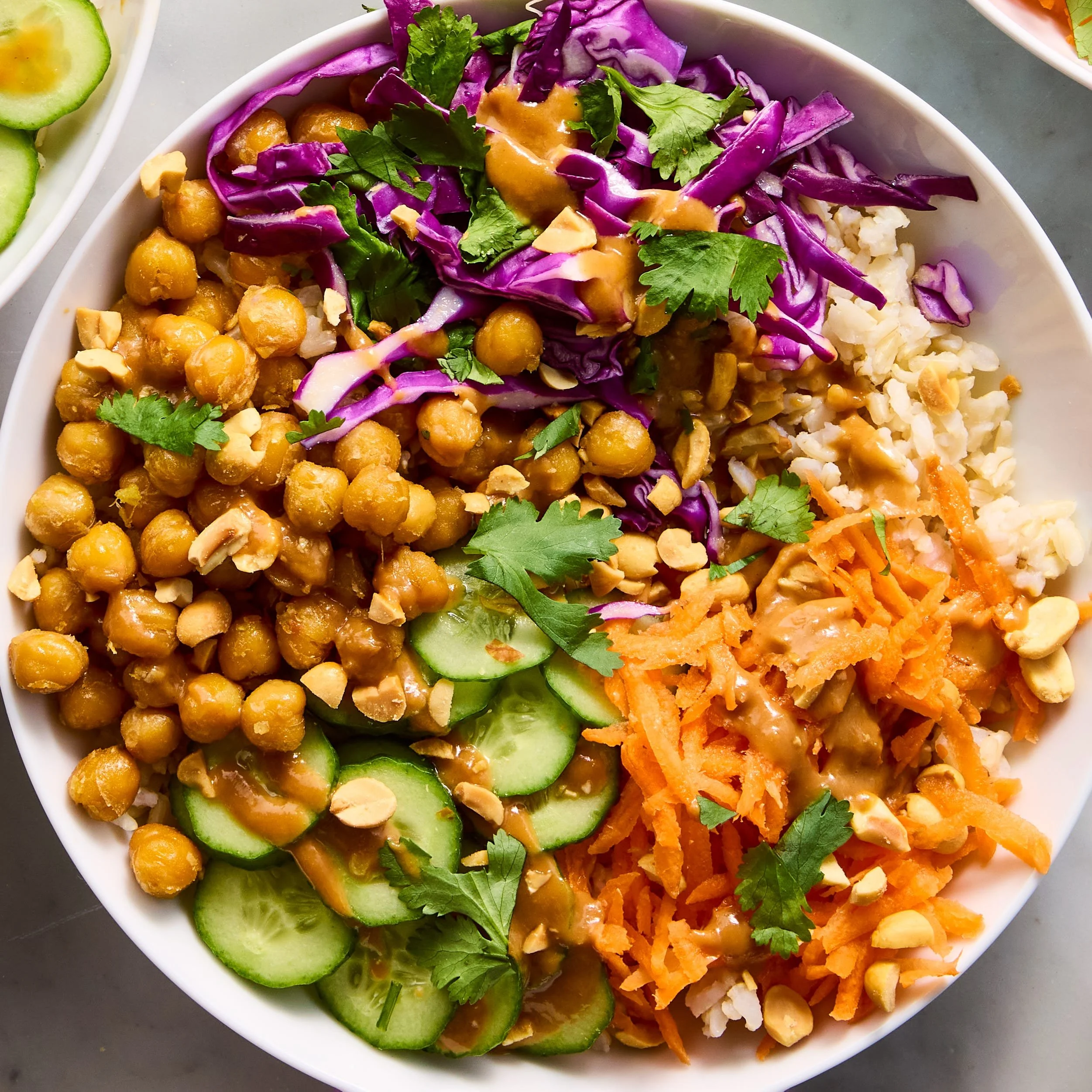 Peanut Chickpea Protein Bowls