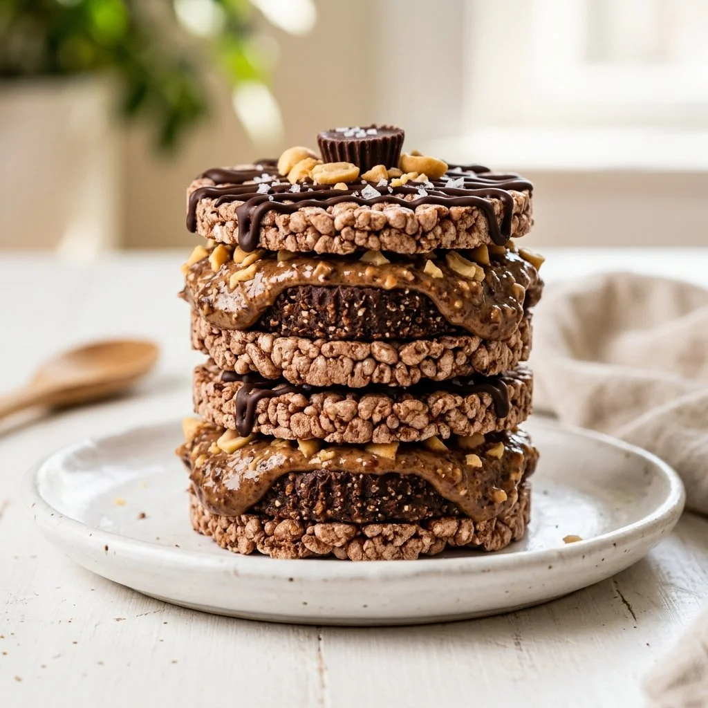 High-Protein Peanut Butter Cup Rice Cake Sliders