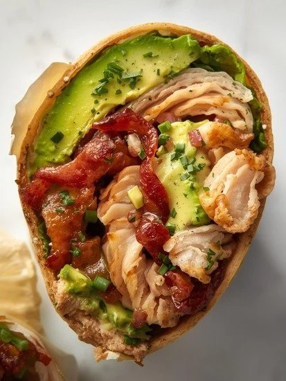 High-Protein Turkey Avocado Bacon Wrap