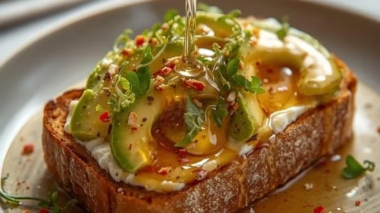 Hot Honey Avocado Cottage Cheese Toast
