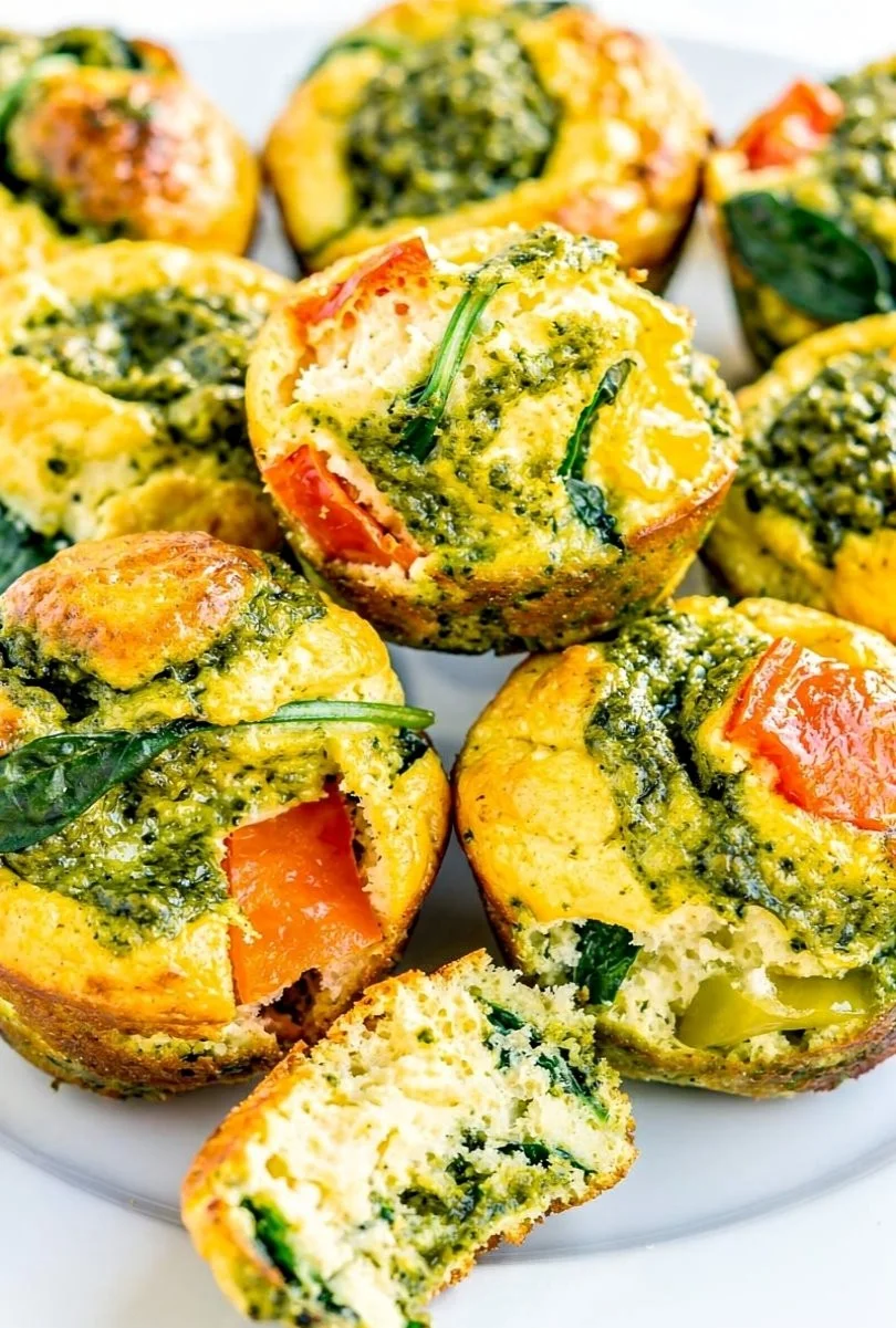 Pesto Egg White Bites: Savory Snack
