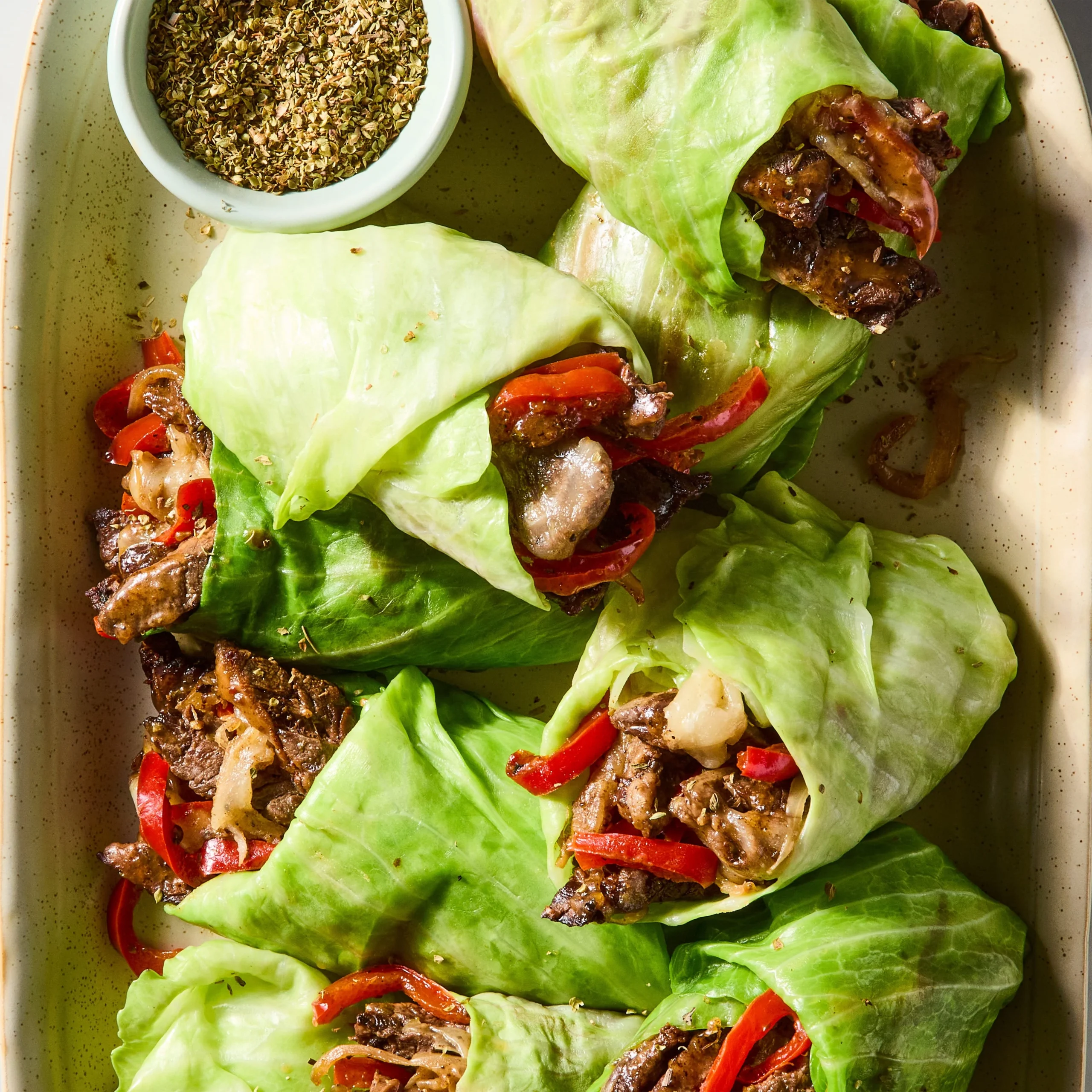 Philly Cheesesteak Cabbage Wraps