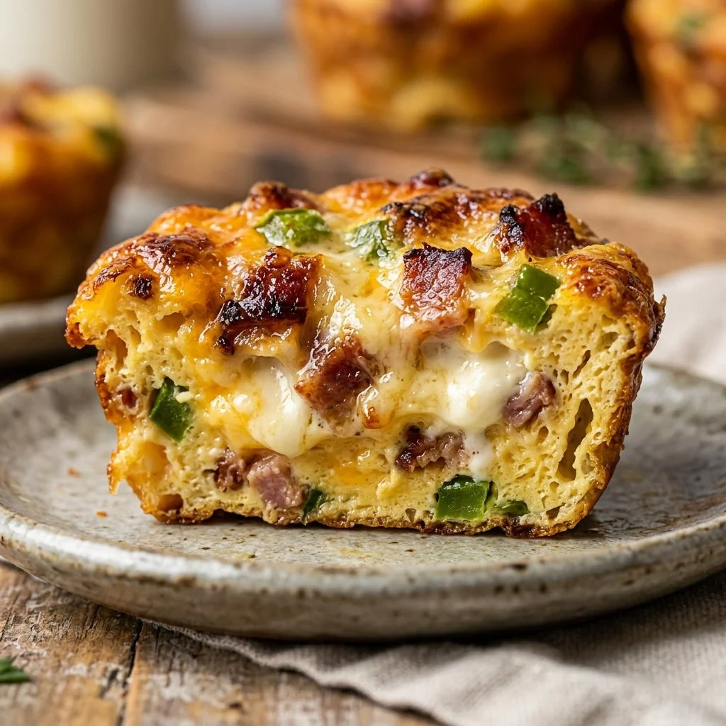 Protein-packed jalapeño popper muffins baked to perfection