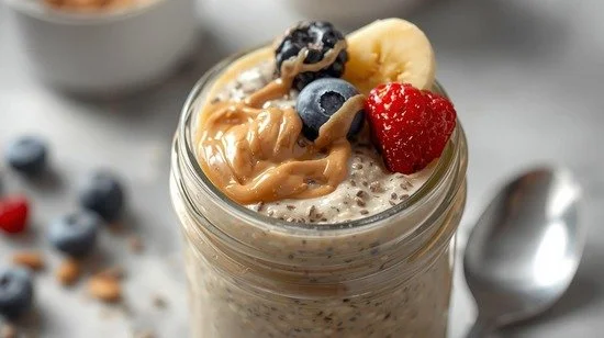 Protein-Packed Overnight Oats with Chia and Almond Butter
