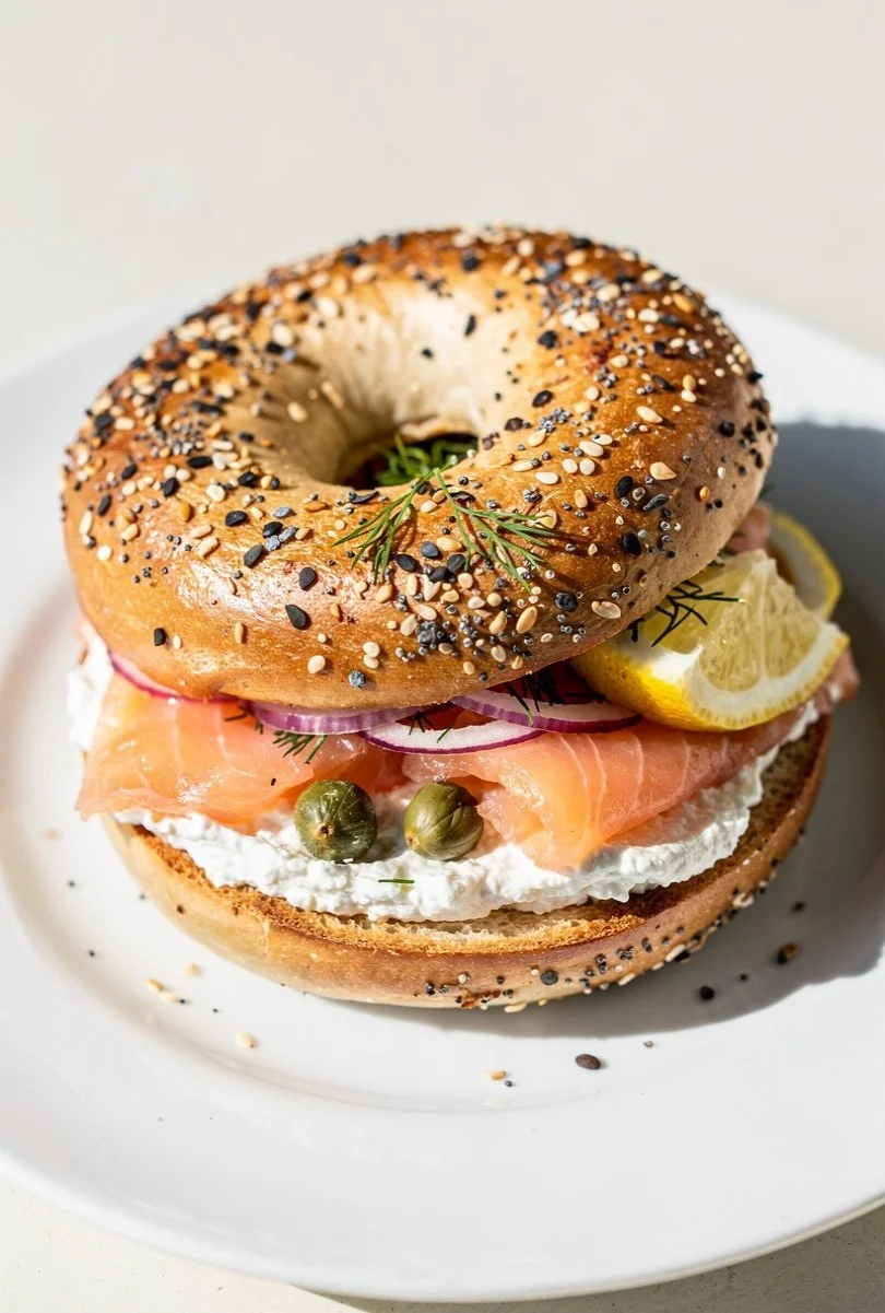 Protein-Packed Smoked Salmon Ricotta Bagel