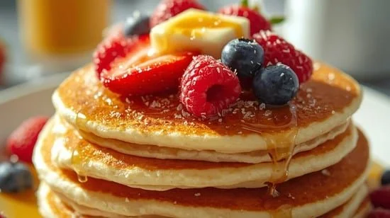 Protein Pancakes with Cottage Cheese and Fresh Berries