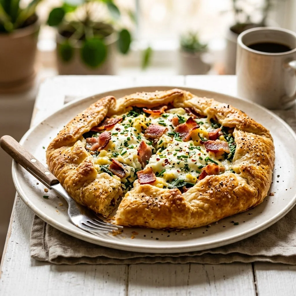 Savory Egg White and Turkey Bacon Breakfast Galette
