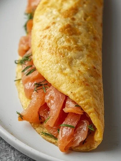Smoked Salmon and Dill Omelet Roll