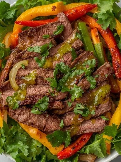 Steak Fajita Salad Featuring Cilantro Lime Dressing