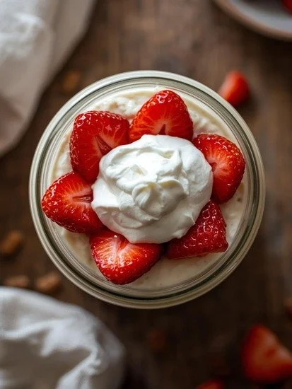 Strawberry and Cream Overnight Oats