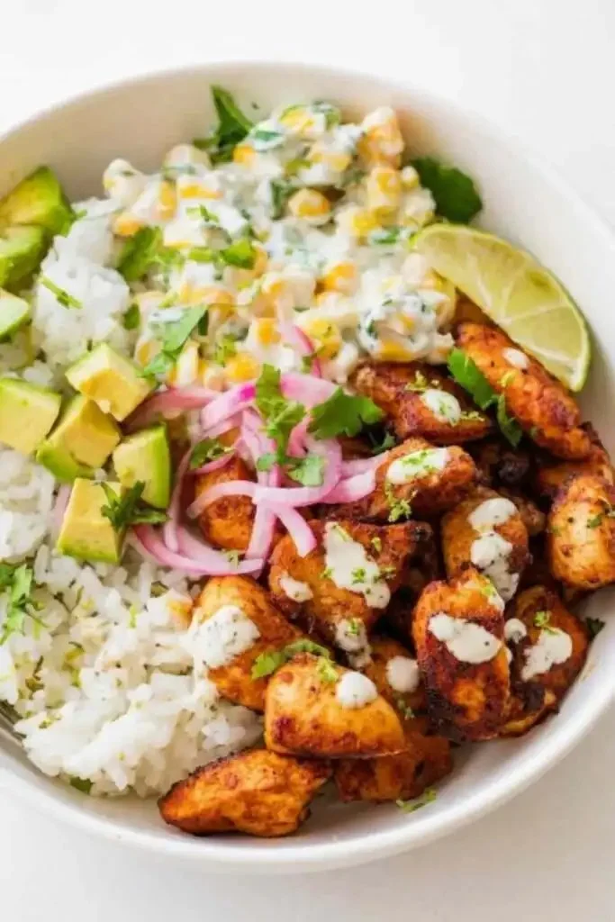 Street Corn Chicken Rice Bowl