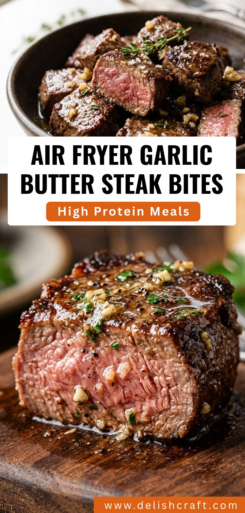 Air Fryer Garlic Butter Steak Bites