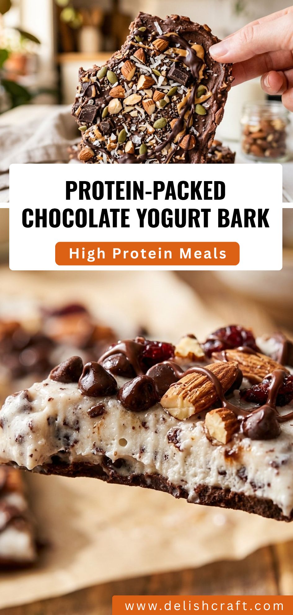 Protein Packed Chocolate Yogurt Bark